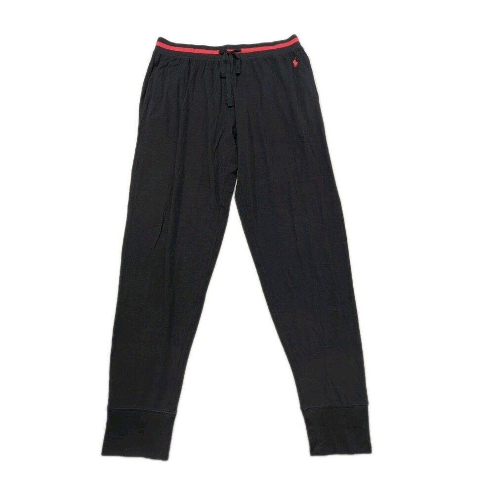 Polo Ralph Lauren Sleep Jogger Pants Mens Large Black Red MPF23R NWT L